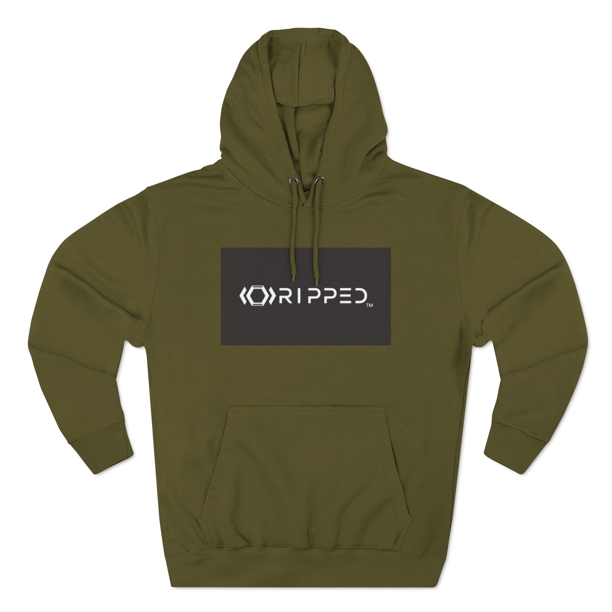 Ripped Men’s Green Fleece Hoodie(Black/White Logo)