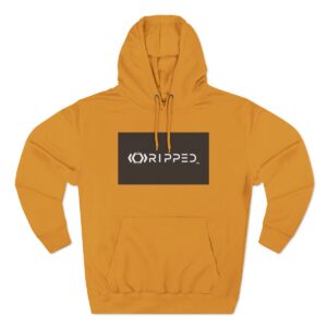 Ripped Men’s Yellow Fleece Hoodie(Black/White Logo)