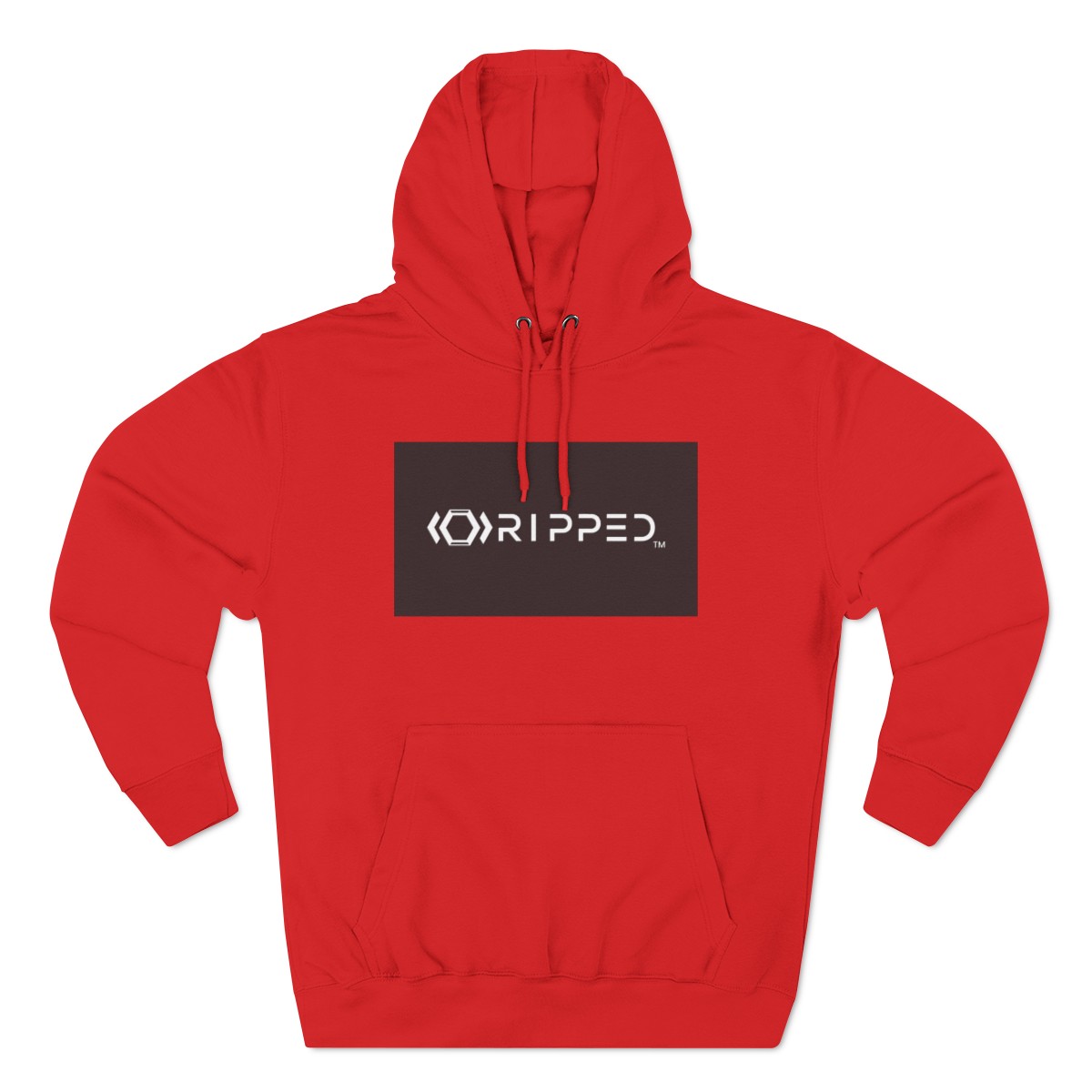 Ripped Men’s Red Fleece Hoodie(Black/White Logo)