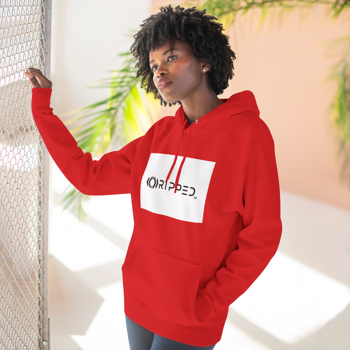 Ripped Women’s Red Fleece Hoodie - Image 6