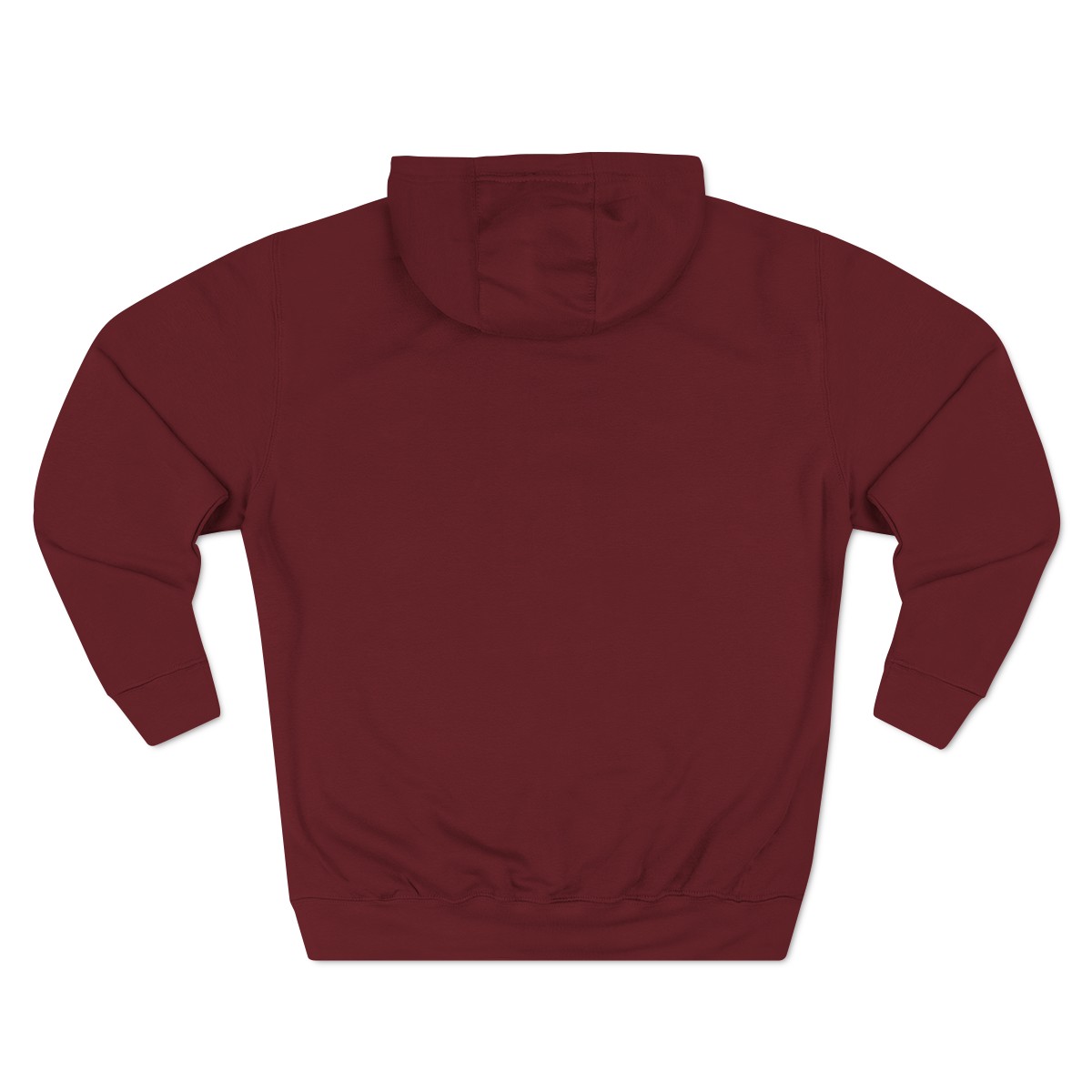 Ripped Men’s Burgundy Fleece Hoodie(Black/White Logo) - Image 2