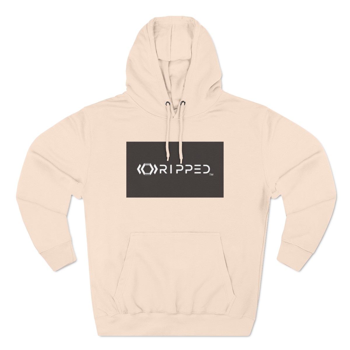 Ripped Women’s Pale Pink Fleece Hoodie(Black/White Logo)