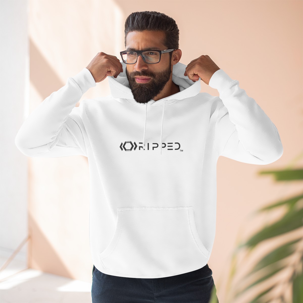 Ripped Women’s White Fleece Hoodie - Image 5