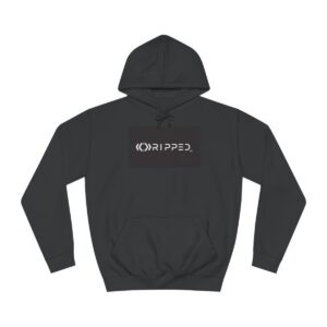 Ripped Women’s Deep Black Hoodie(Black/White Logo)