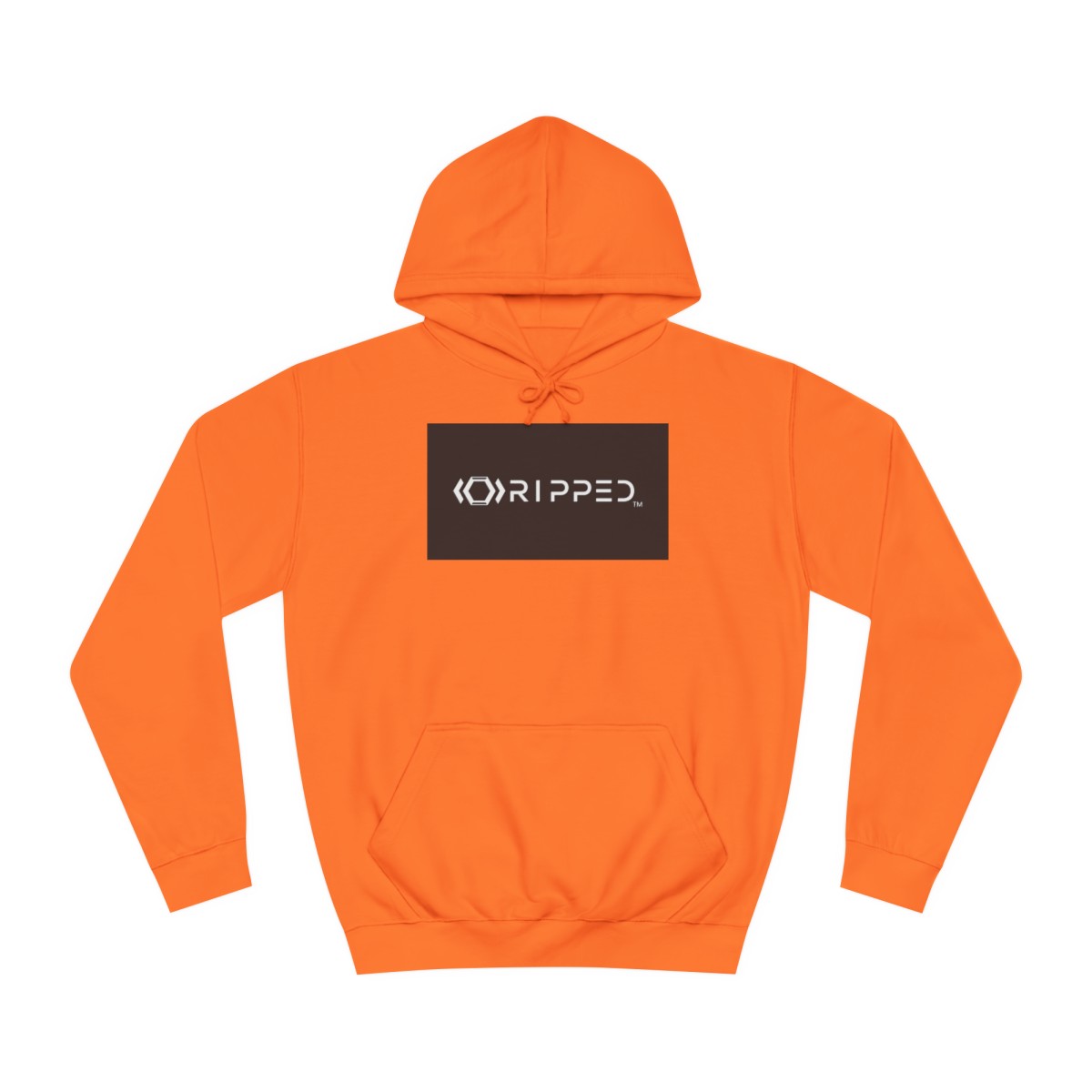 Ripped Men’s Orange Hoodie(Black/White Logo)