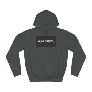Ripped Men’s Steel Grey Hoodie(Black/White Logo)