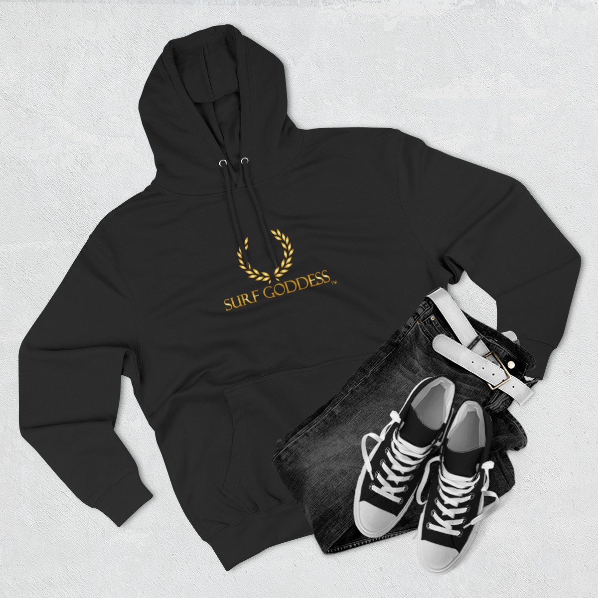 Surf Goddess Women’s Black Fleece Hoodie - Image 3
