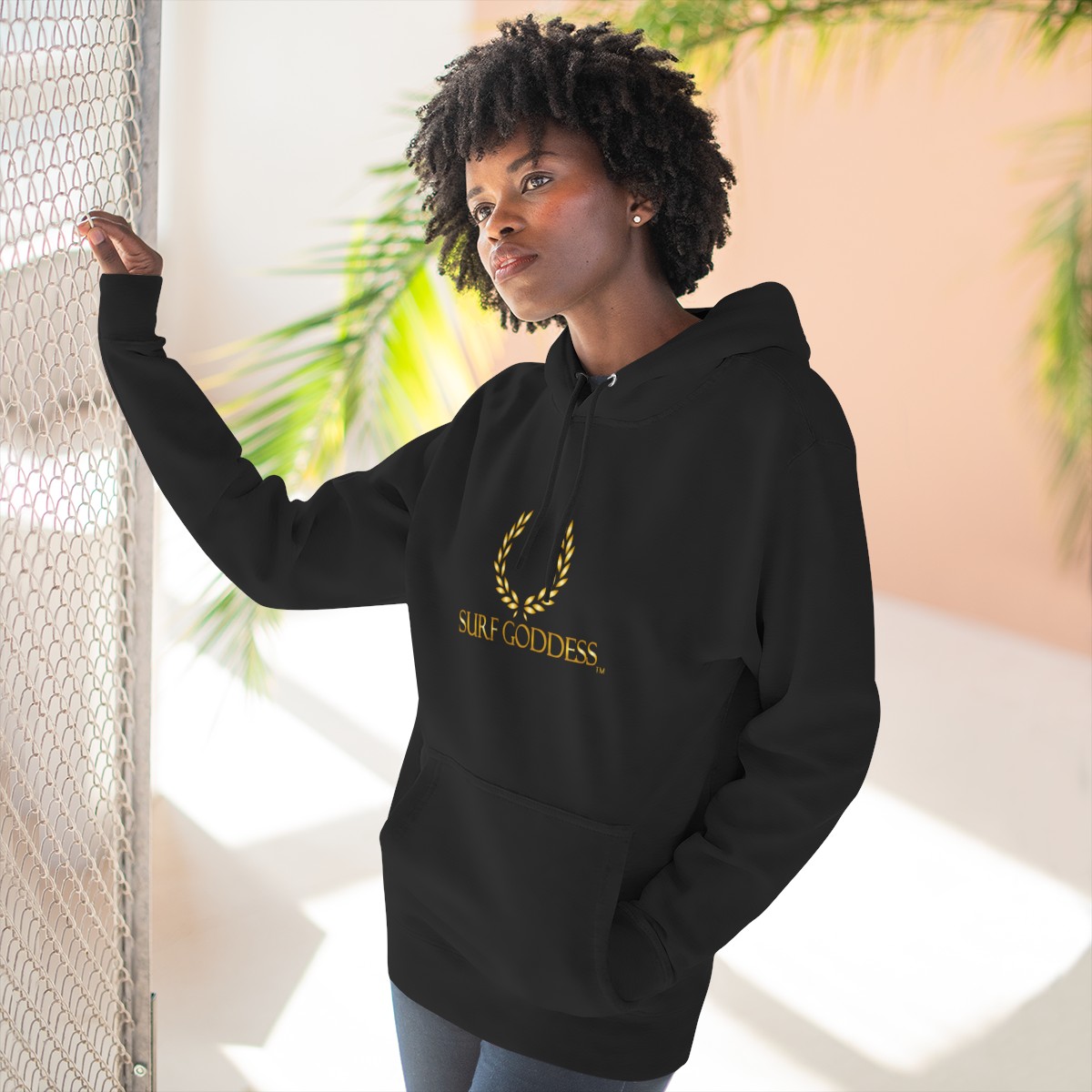 Surf Goddess Women’s Black Fleece Hoodie - Image 6