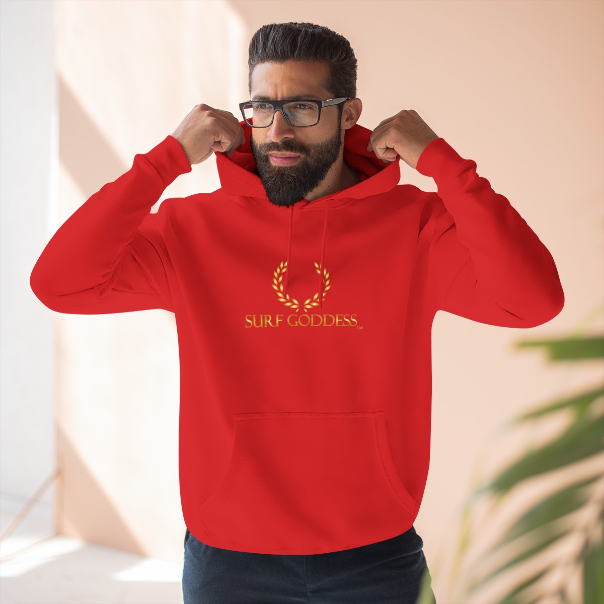 Surf Goddess Women’s Red Fleece Hoodie - Image 5