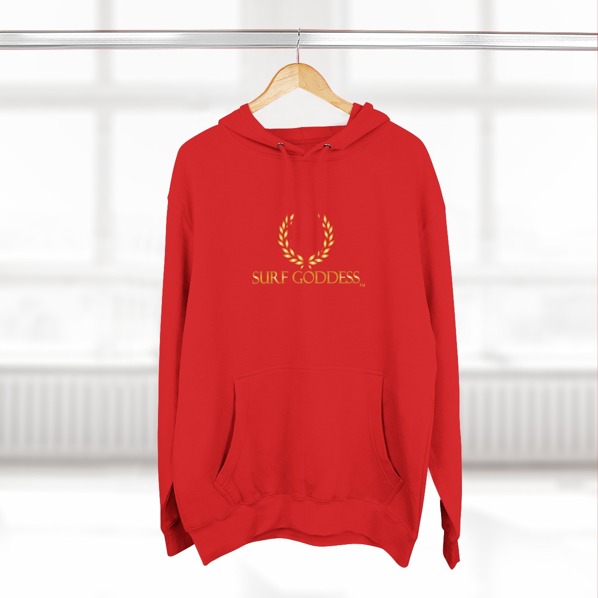 Surf Goddess Women’s Red Fleece Hoodie - Image 4