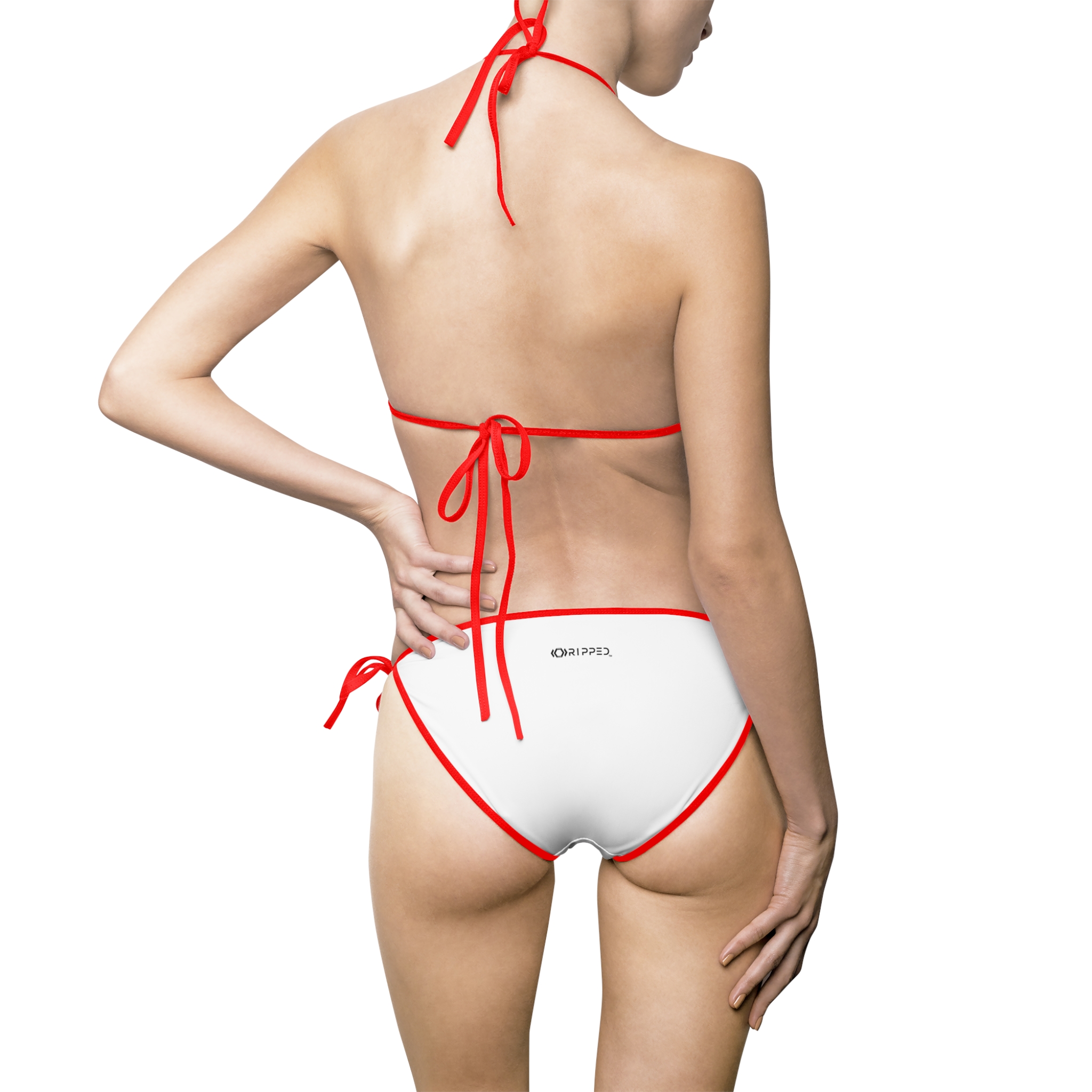 Ripped Backside Red Strapped Women’s Bikini