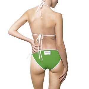 Ripped Frontside Backside Green White Strapped Women's Bikini