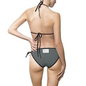 Ripped Frontside Backside Dark Grey Black Strapped Women's Bikini