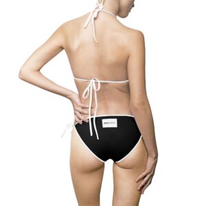 Ripped Backside Black White Strapped Women’s Bikini