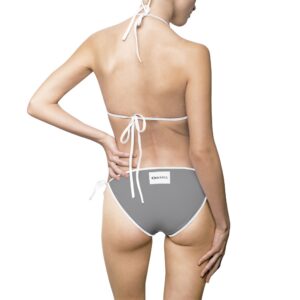Ripped Frontside Backside Grey White Strapped Women's Bikini
