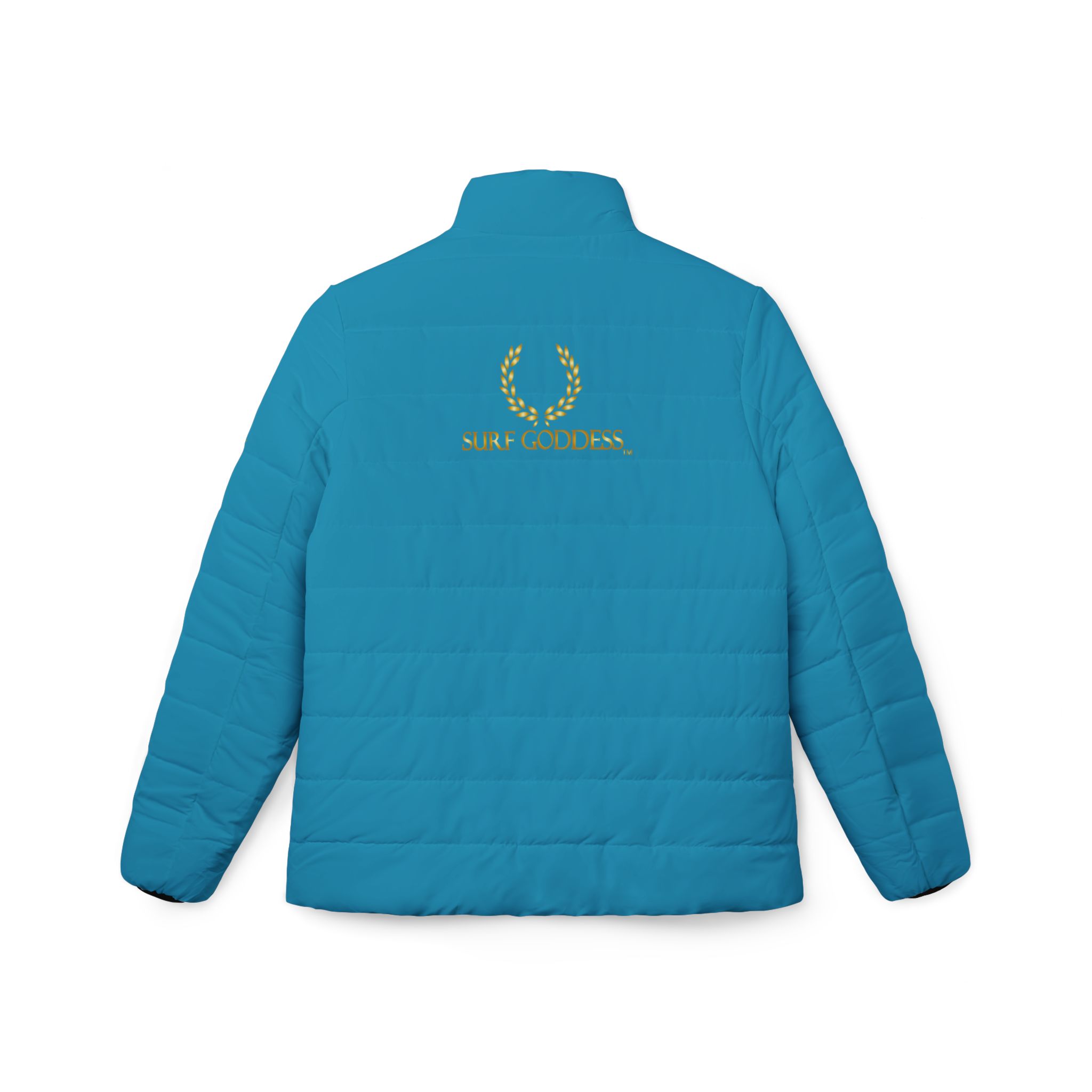 Surf Goddess Frontside Backside Ocean Blue Women’s Puffer Jacket