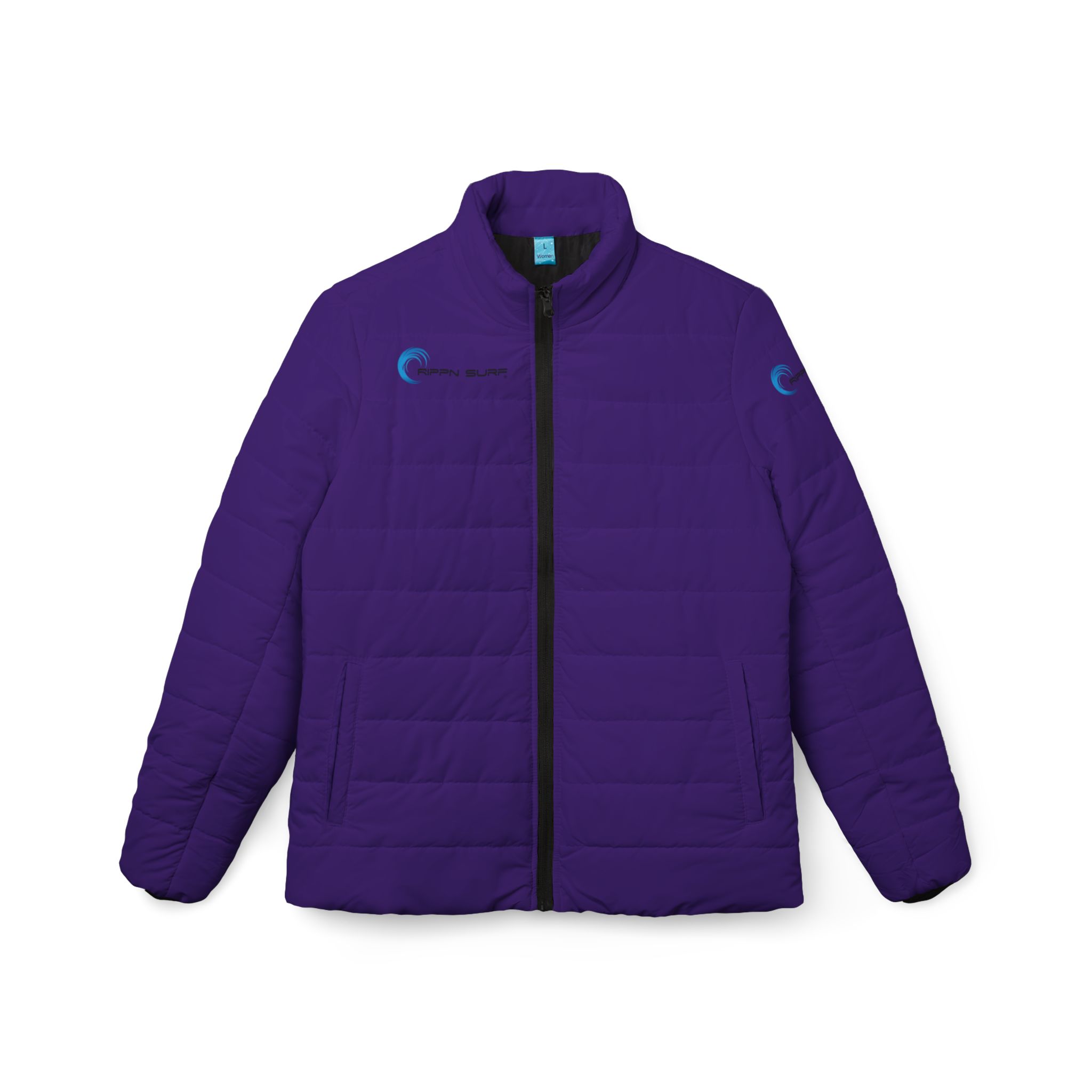 Rippn Surf Frontside Backside Purple Women’s Puffer Jacket - Image 2