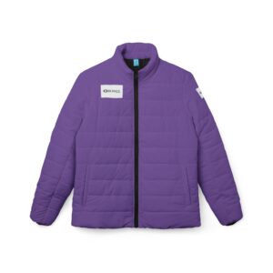 Ripped Light Purple Women’s Puffer Jacket(White Logo)