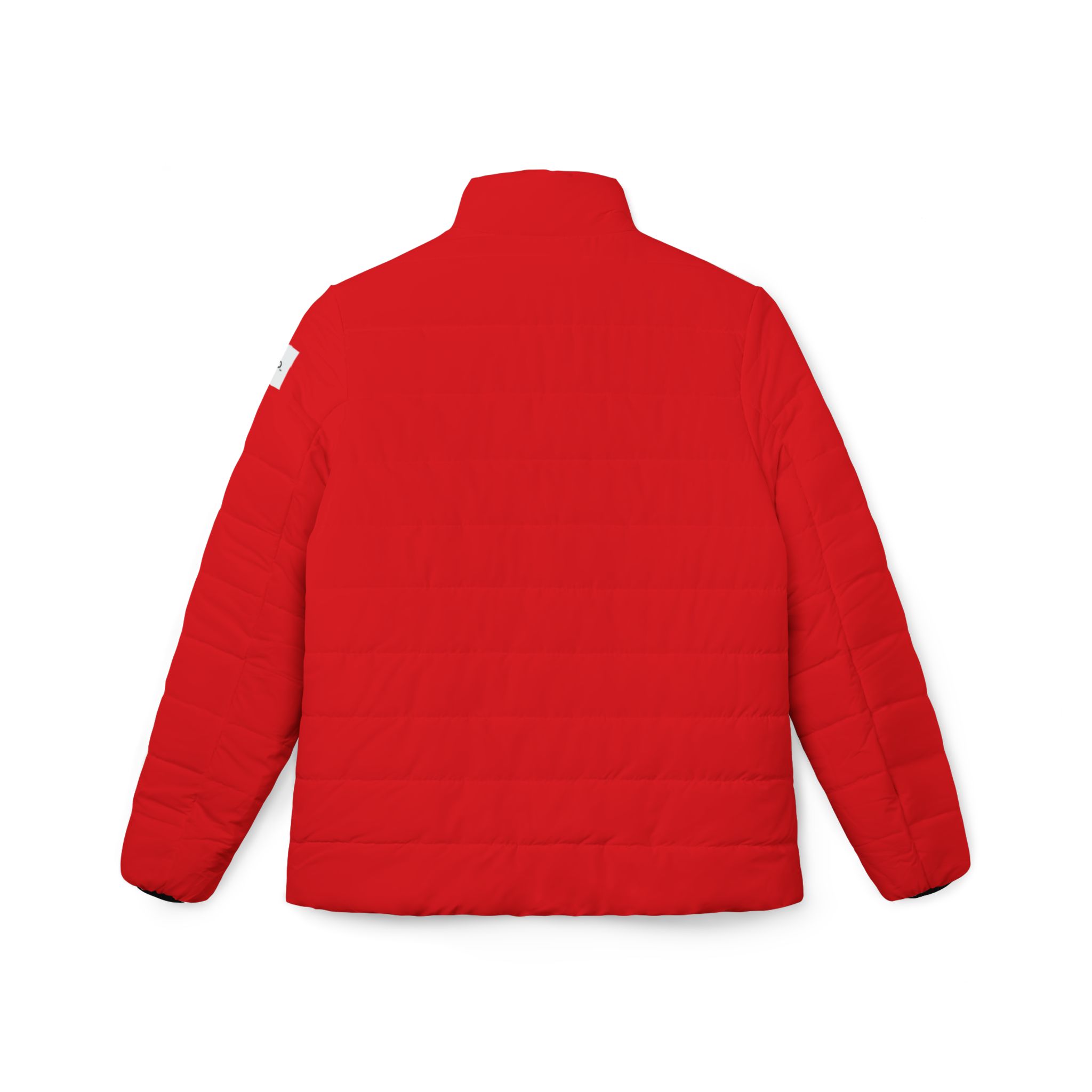 Ripped Red Women’s Puffer Jacket(White Logo) - Image 2