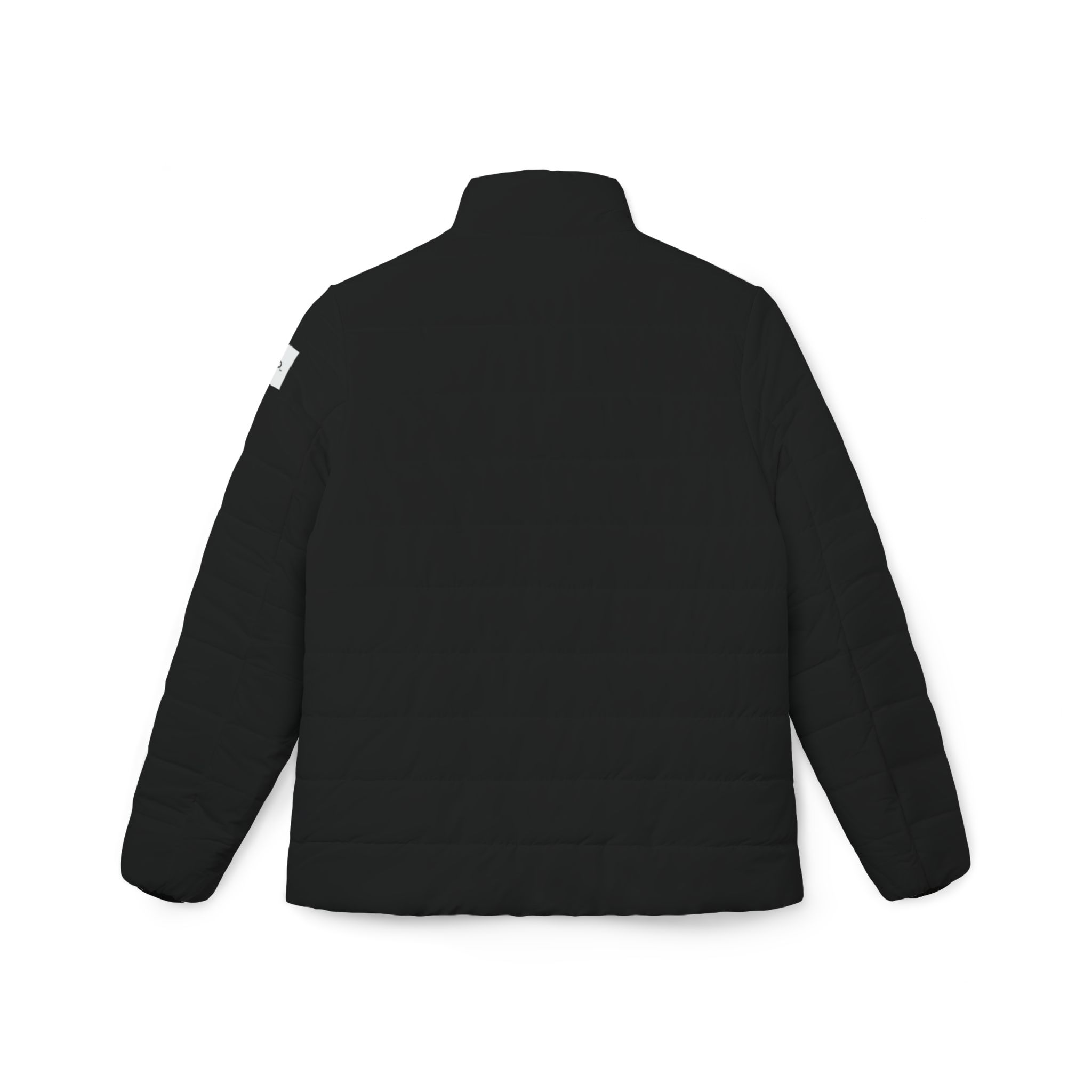 Ripped Black Women’s Puffer Jacket(White Logo) - Image 2