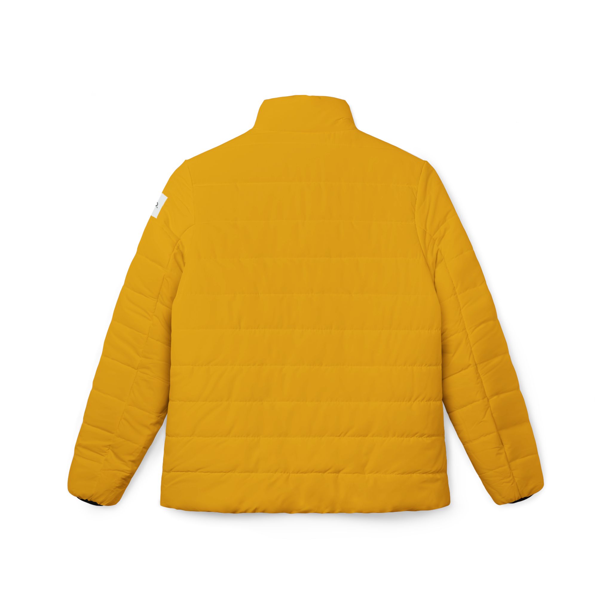 Ripped Yellow Women’s Puffer Jacket(White Logo) - Image 2