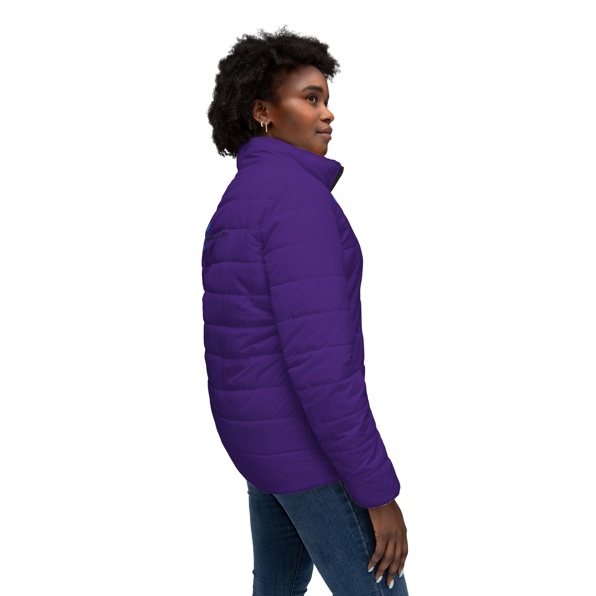Rippn Surf Frontside Backside Purple Women’s Puffer Jacket - Image 6