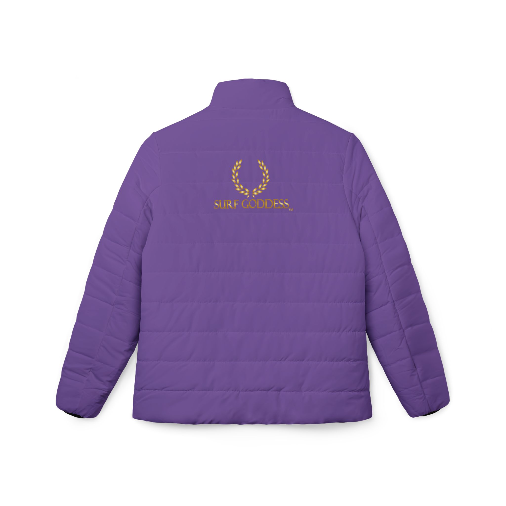 Surf Goddess Frontside Backside Light Purple Women’s Puffer Jacket
