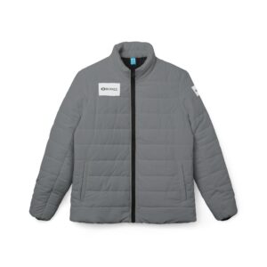 Ripped Grey Women’s Puffer Jacket(White Logo)