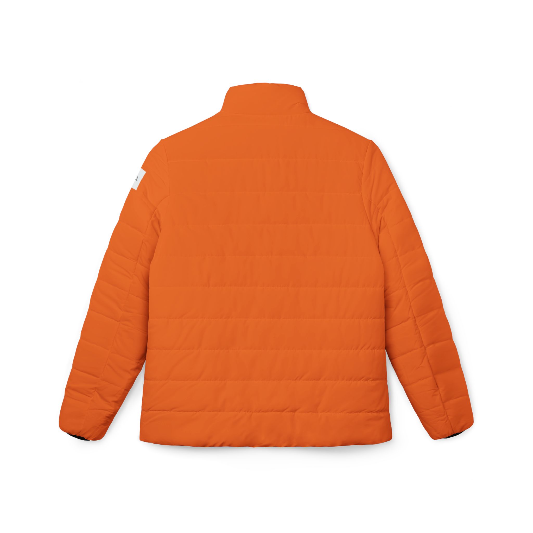 Ripped Light Orange Women’s Puffer Jacket(White Logo) - Image 2