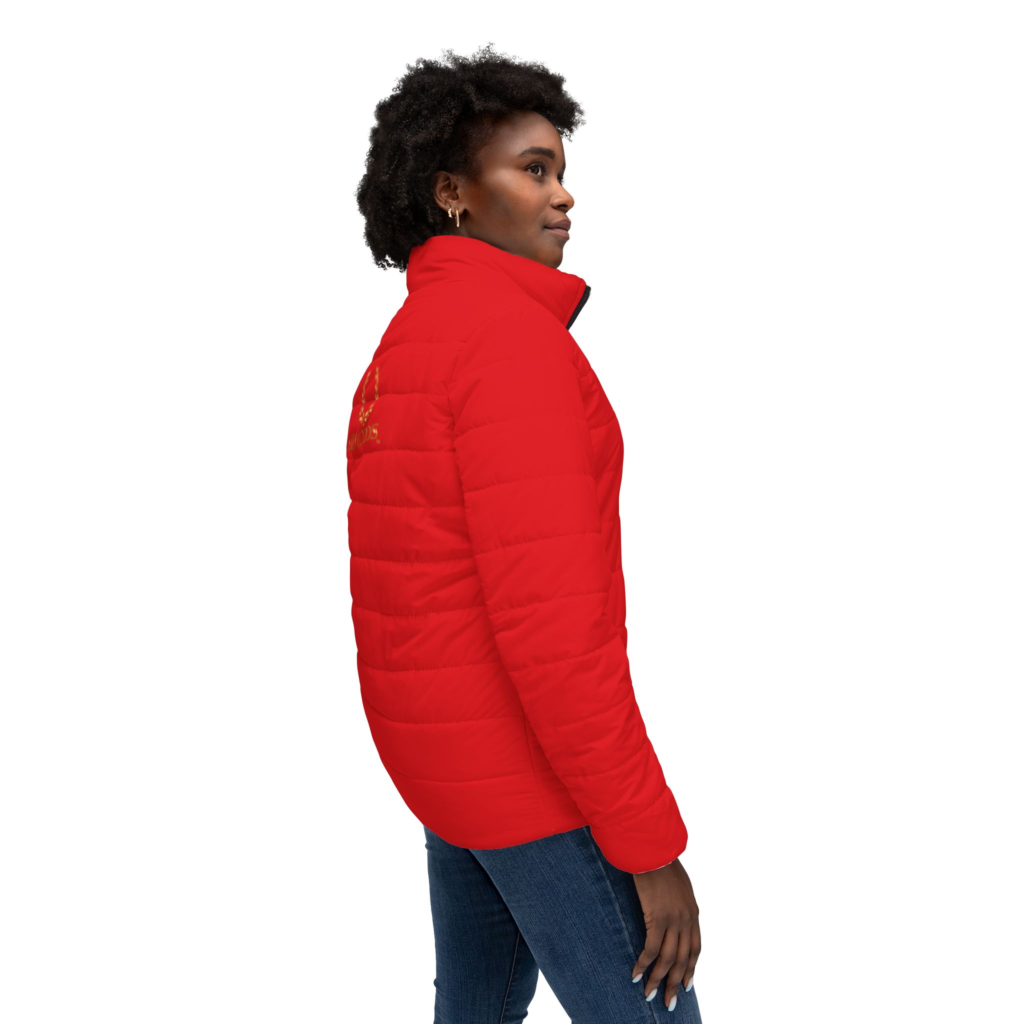 Surf Goddess Frontside Backside Red Women’s Puffer Jacket - Image 6