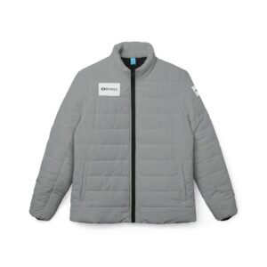 Ripped Light Grey Women’s Puffer Jacket(White Logo)