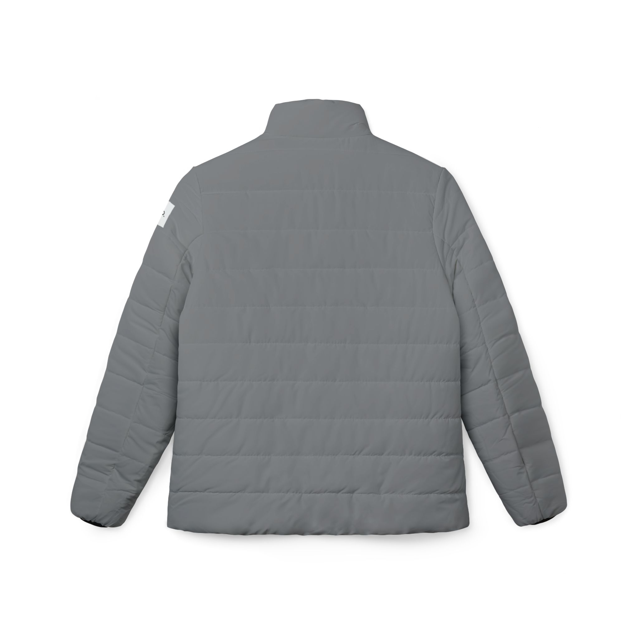 Ripped Grey Women’s Puffer Jacket(White Logo) - Image 2