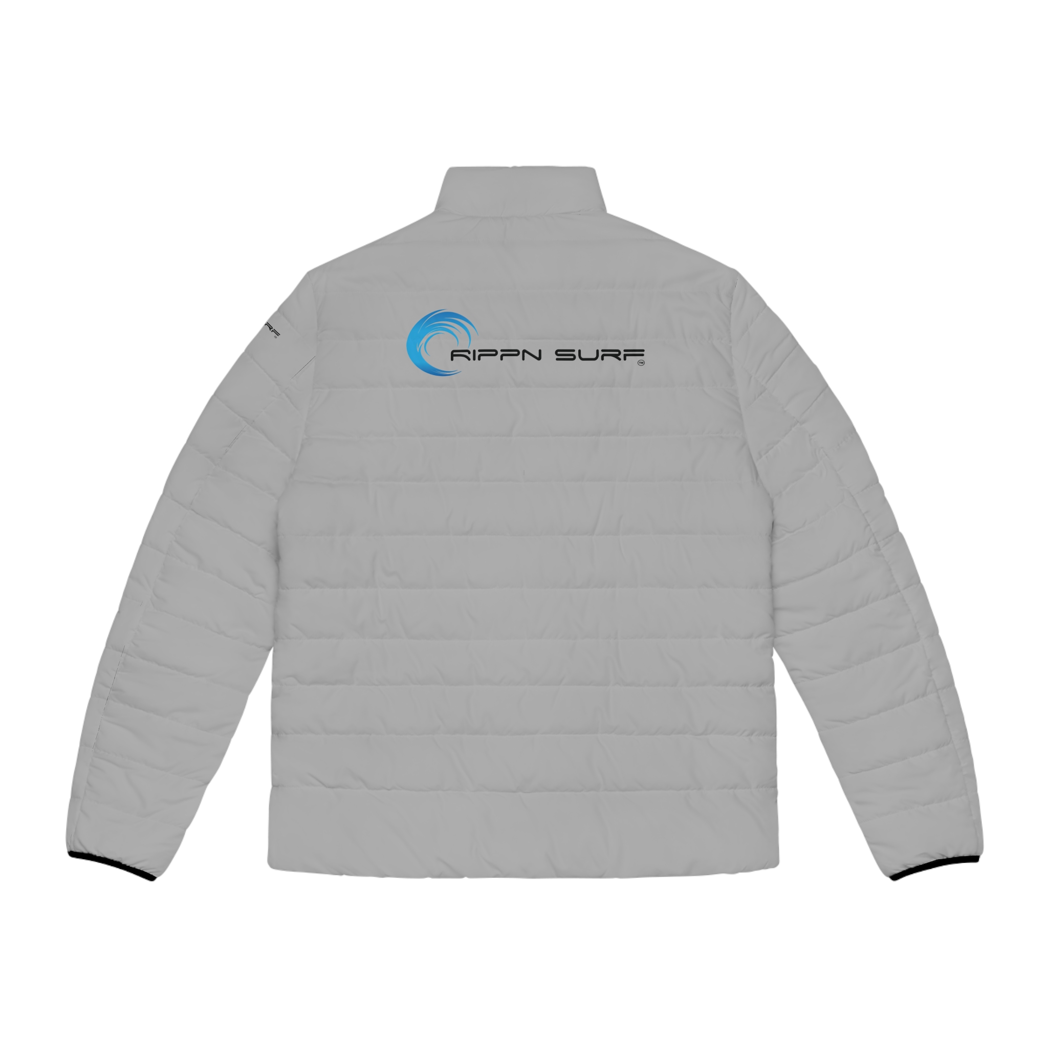 Rippn Surf Backside Wave Men's Light Grey Puffer Jacket