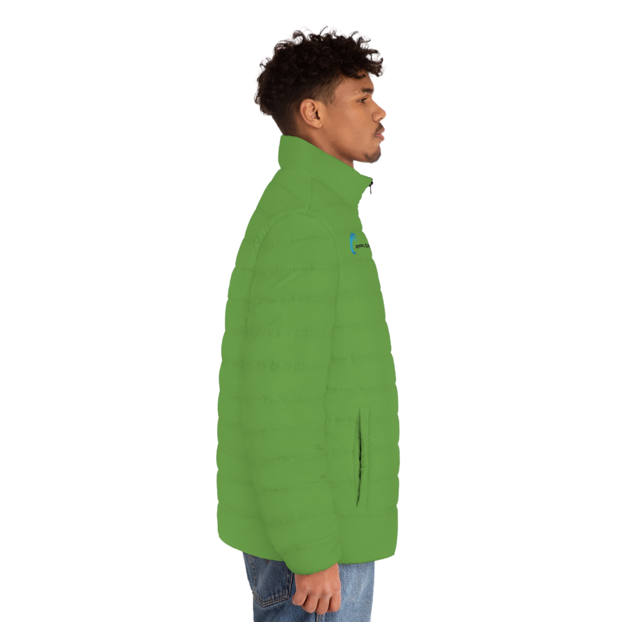 Rippn Surf Men's Green Puffer Jacket - Image 5