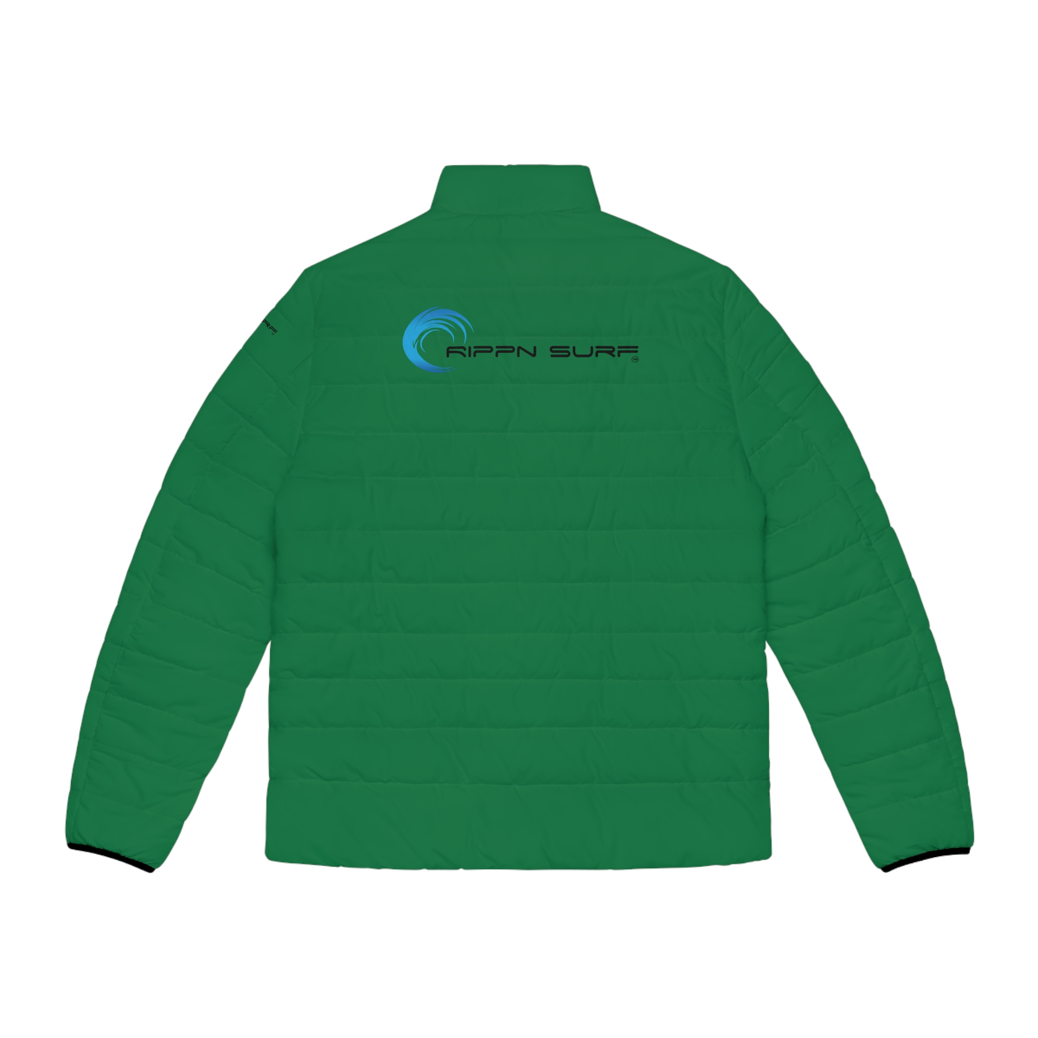 Rippn Surf Backside Wave Men's Dark Green Puffer Jacket