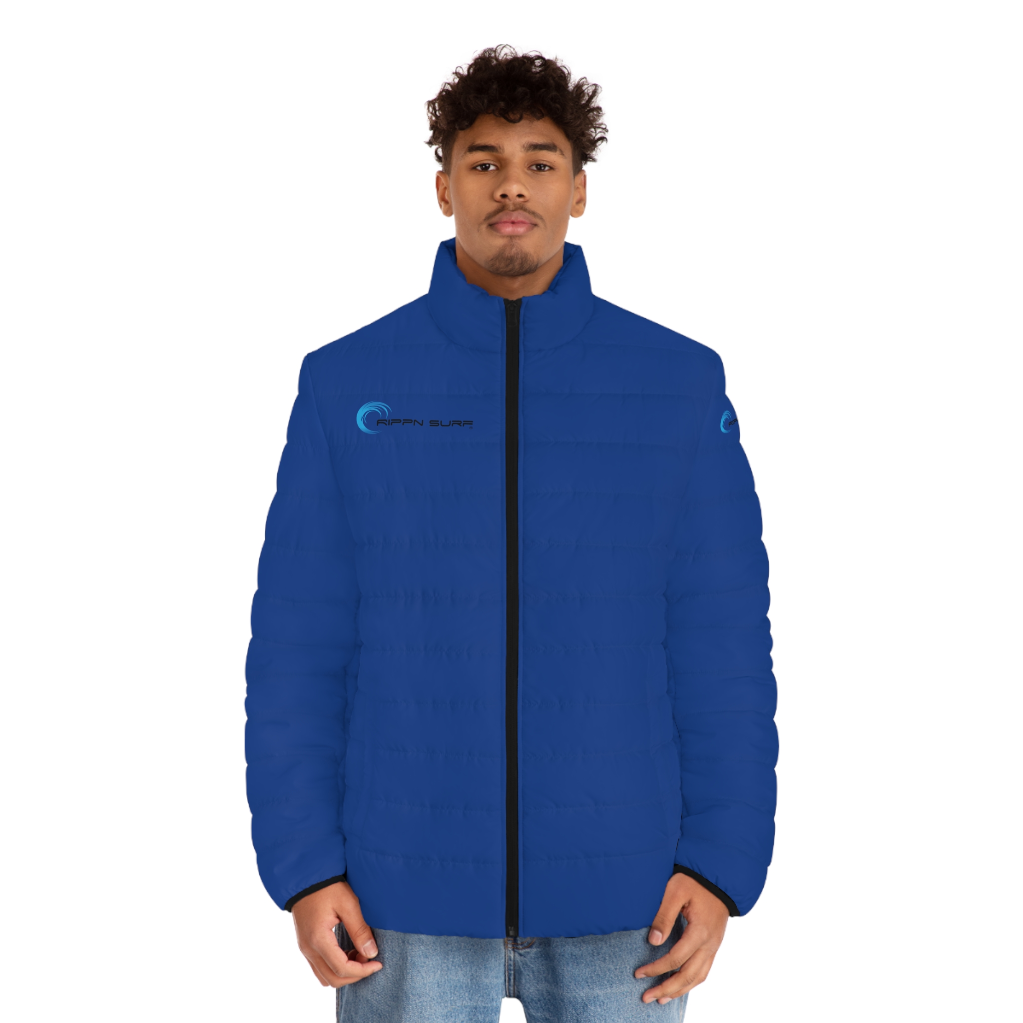Rippn Surf Men's Dark Blue Puffer Jacket - Image 3