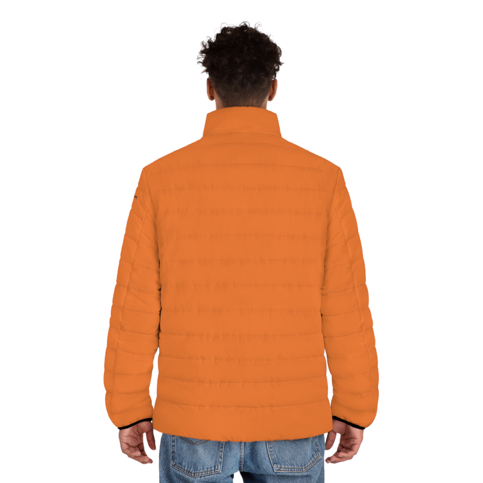 Rippn Surf Men's Light Orange Puffer Jacket - Image 4