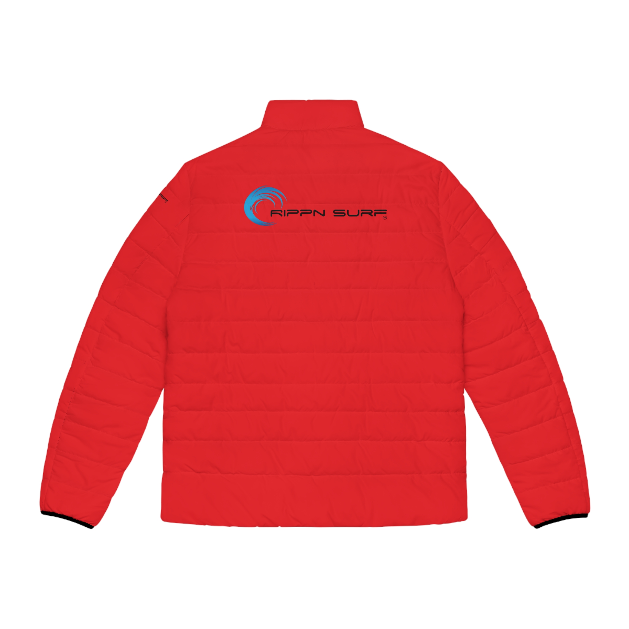 Rippn Surf Backside Wave Men's Red Puffer Jacket