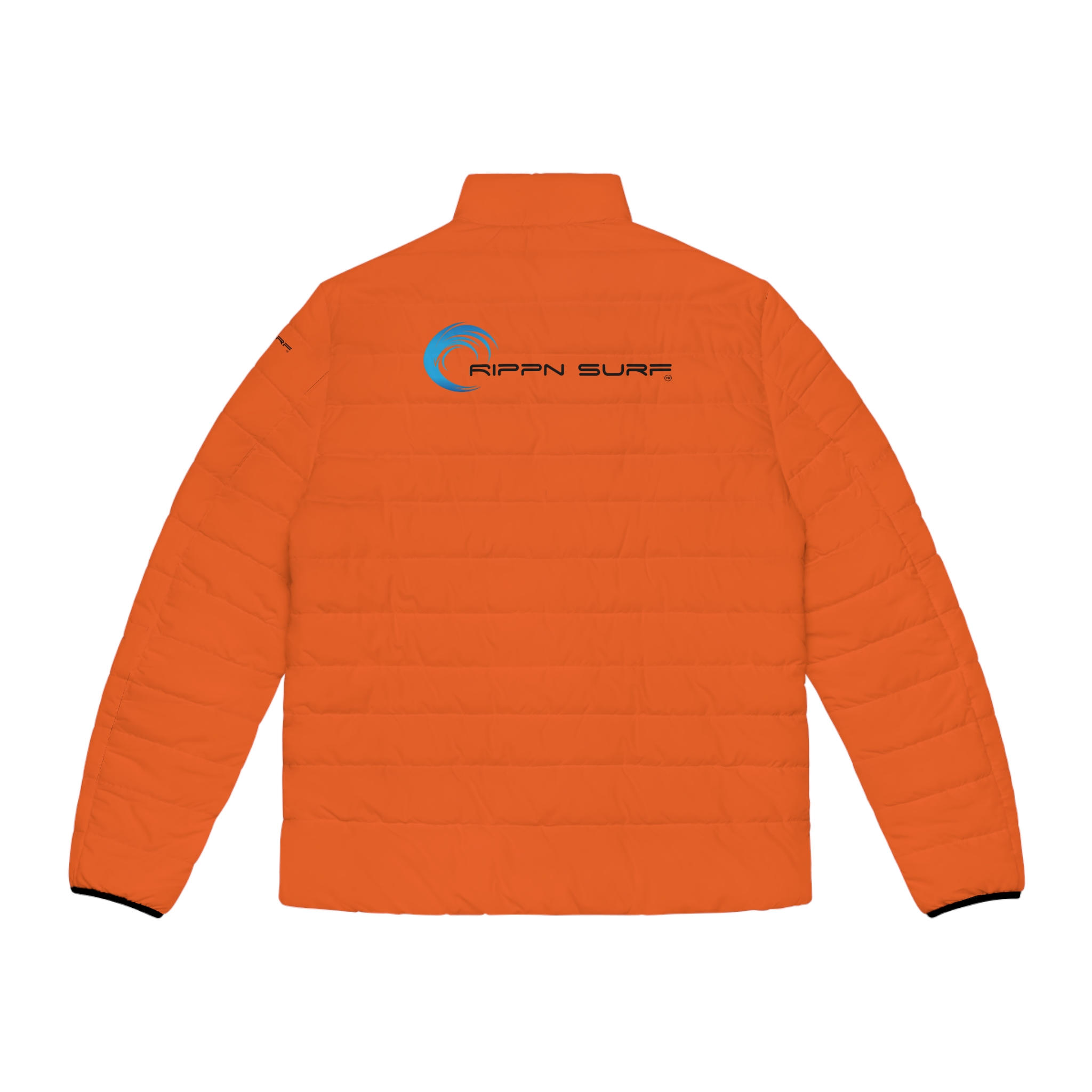 Rippn Surf Backside Wave Men's Orange Puffer Jacket
