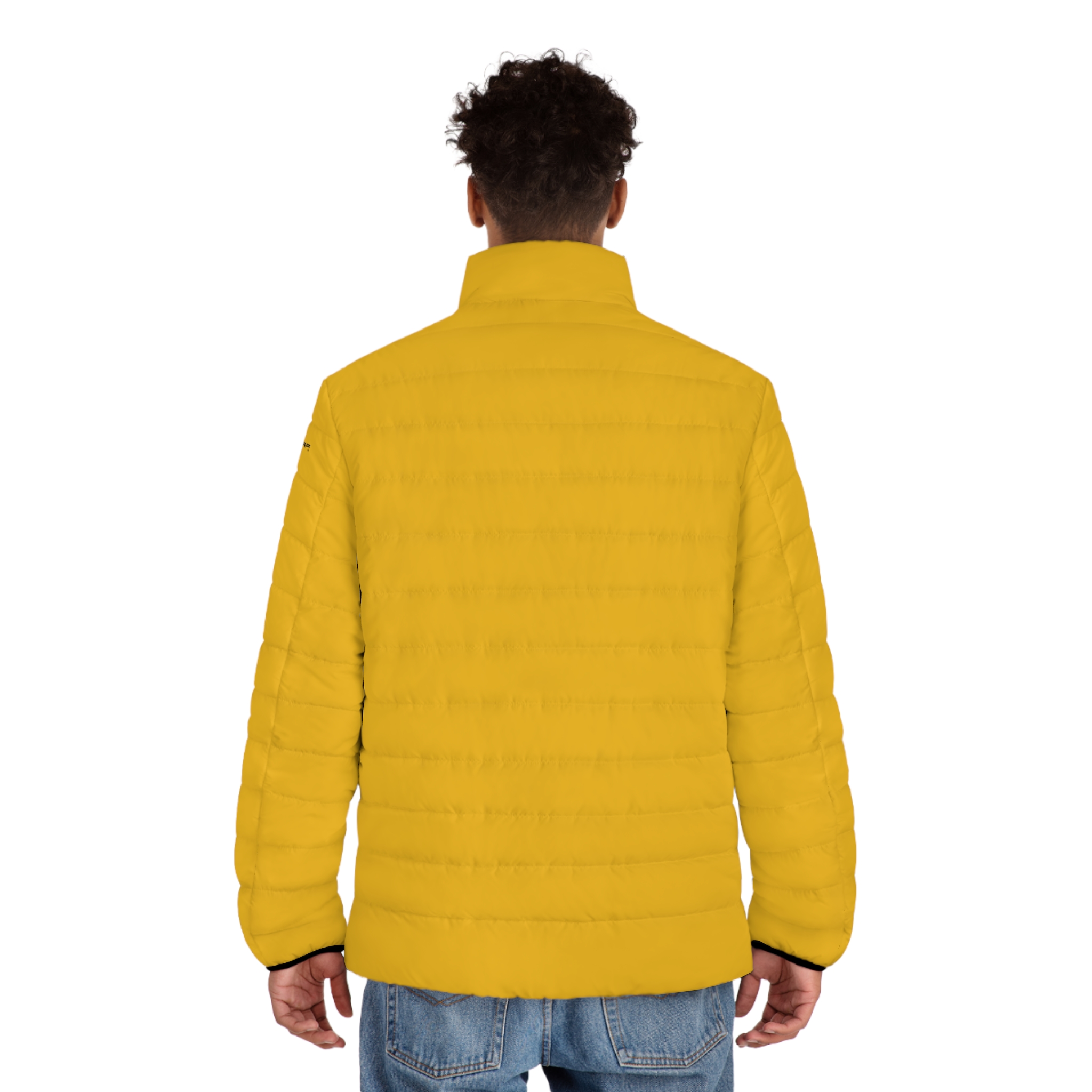 Rippn Surf Men's Yellow Puffer Jacket - Image 4