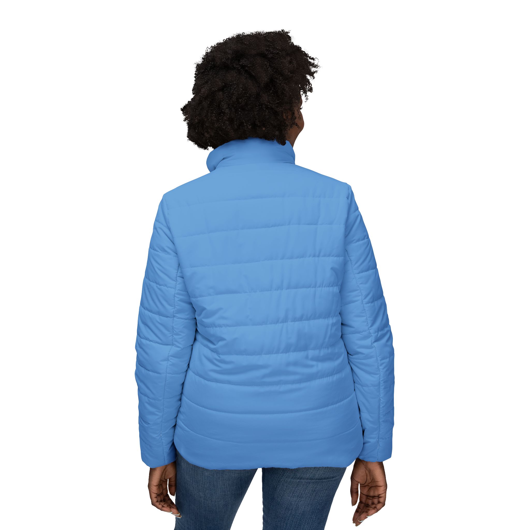 Rippn Surf Light Blue Women’s Puffer Jacket - Image 4