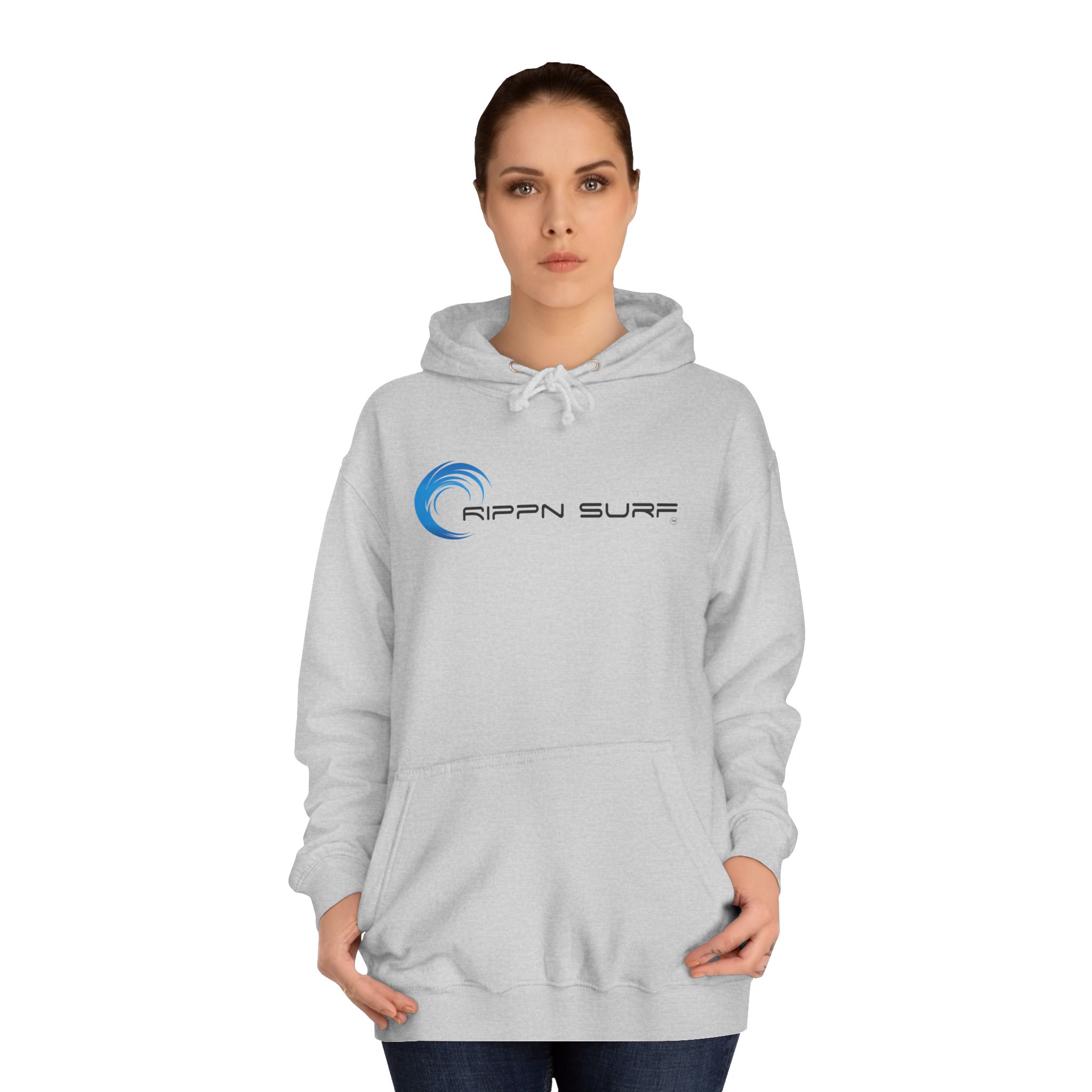 Rippn Surf Men’s Light Grey Hoodie - Image 4
