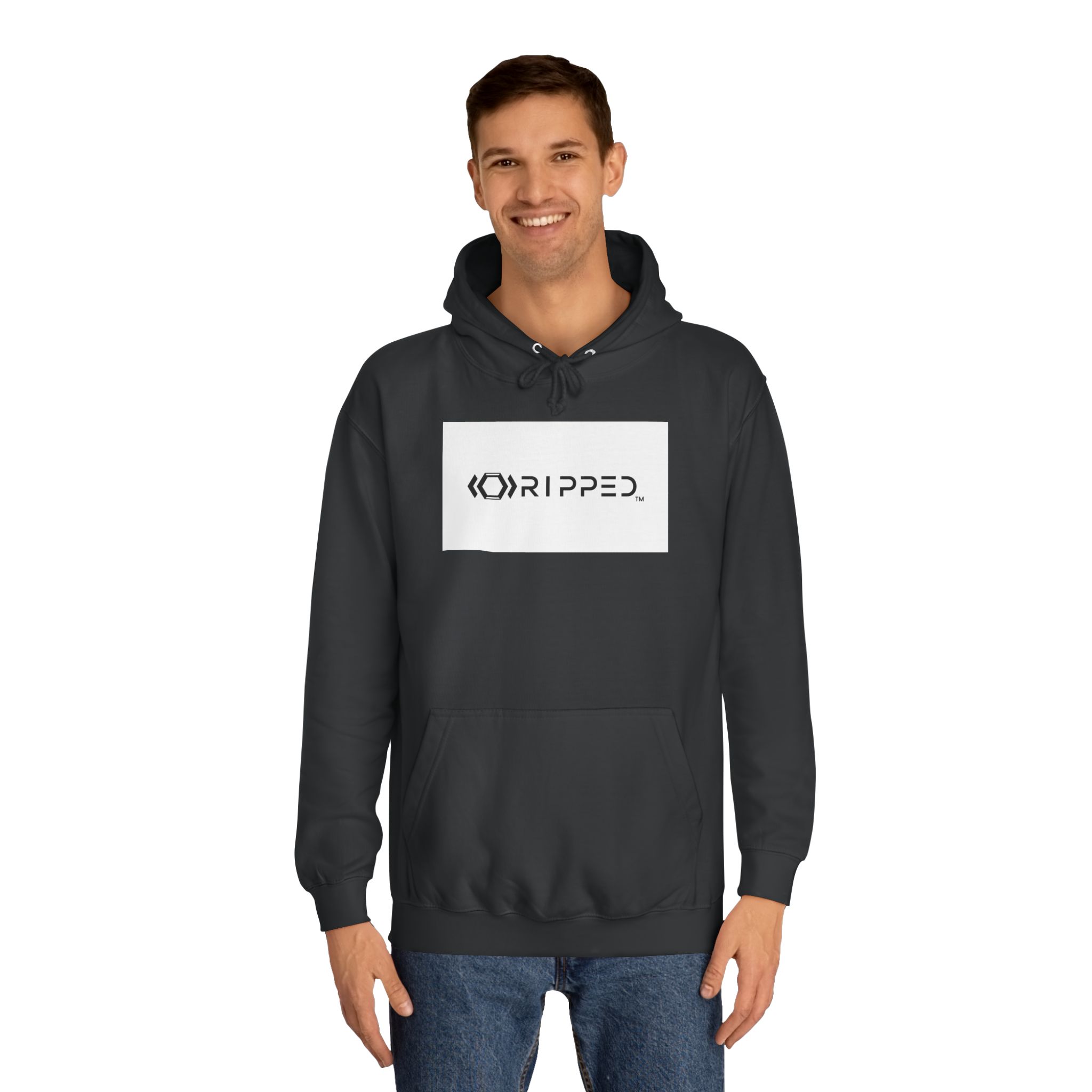 Ripped Men’s Jet Black Hoodie - Image 3